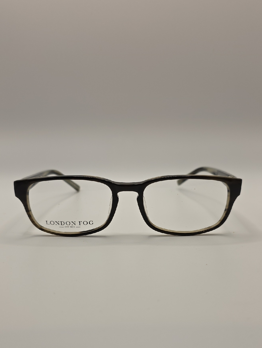 London Fog Non-Prescription Mens Grey Tortoise Rectangular Glasses